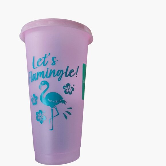 Lets Flamingle Color Changing Tumbler Lid Straw Pink 26 Oz Tropical Beach Pool - Picture 6 of 6